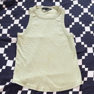 Veronica Beard Sage Green Ribbed Tank Top